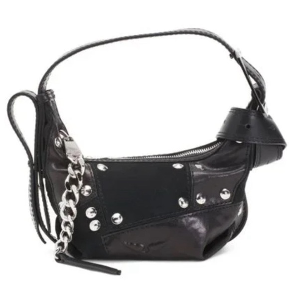 Zadig & Voltaire Le Cecilia Studded Patchwork Leather Shoulder/Crossbody Bag XS - Picture 1 of 14